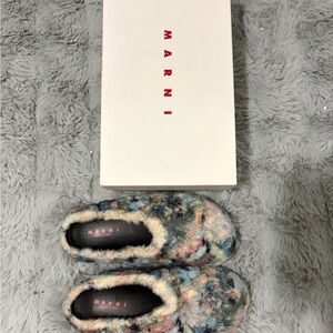 Marni Colorful Fuzzy Slippers